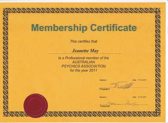 Member of Australian Psychics Association